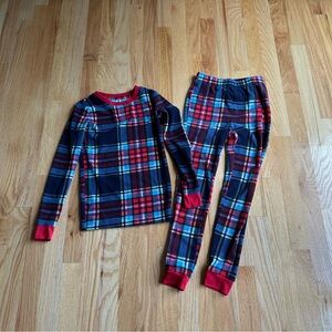 Cozy Plaid Kids Pajama Set - Red and Blue